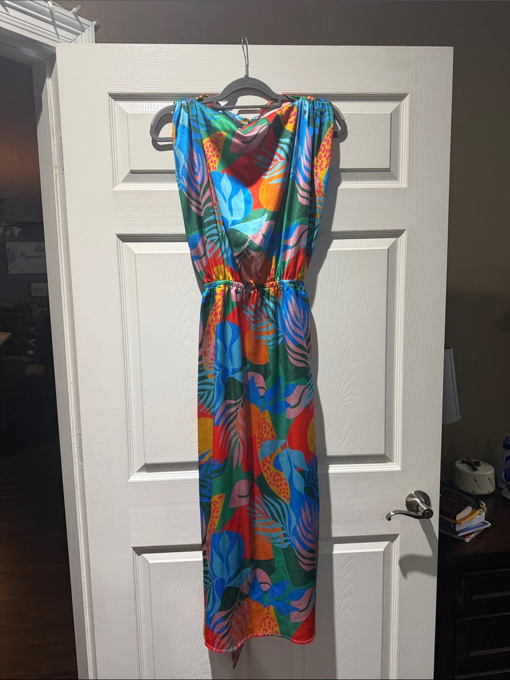 Karlie Multicolor Tropical Print Maxi Dress - Blue, Green, Orange, Pink